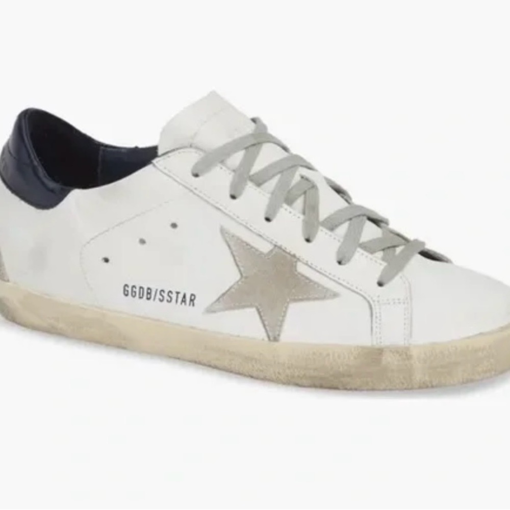 Golden Goose White and Gray Star Sneakers